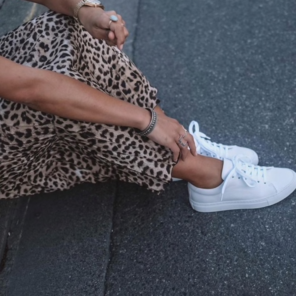 Cheetah Print Pleated Midi Skirt w/Drawstring - Picture 3 of 10